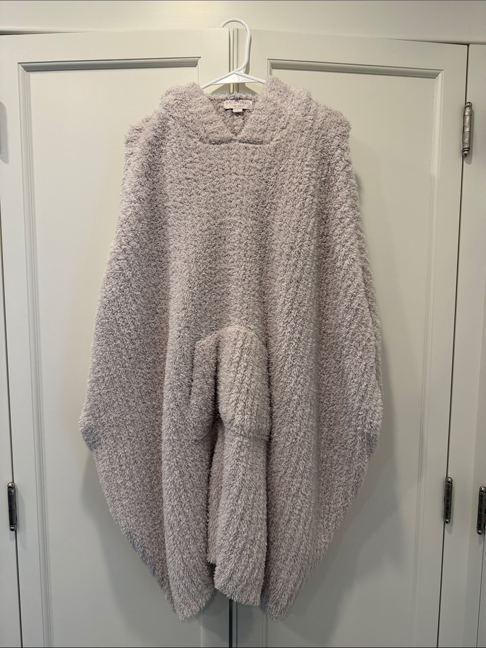 Barefoot Dreams The Cozy Plush Hooded Women's Poncho - Light Beige size 1